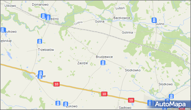 mapa Brudzewice gmina Suchań, Brudzewice gmina Suchań na mapie Targeo