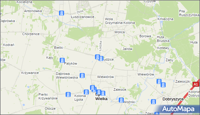 mapa Brudzice, Brudzice na mapie Targeo