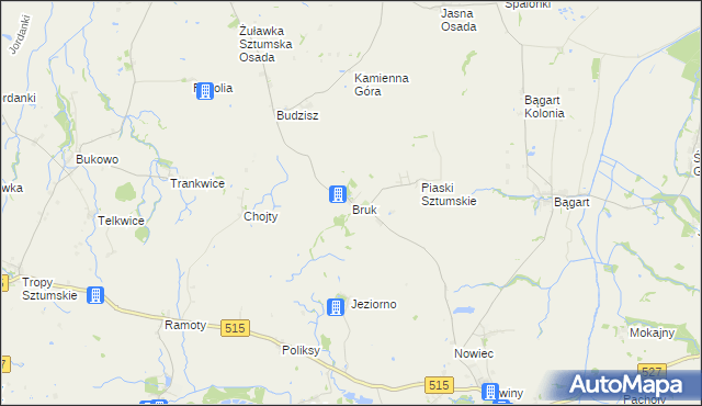 mapa Bruk gmina Dzierzgoń, Bruk gmina Dzierzgoń na mapie Targeo