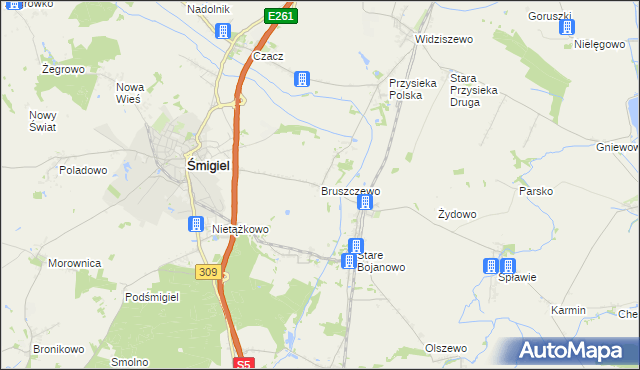 mapa Bruszczewo, Bruszczewo na mapie Targeo