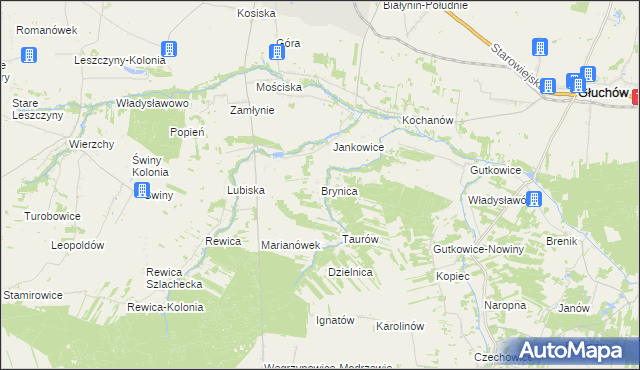 mapa Brynica gmina Jeżów, Brynica gmina Jeżów na mapie Targeo