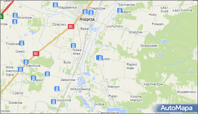 mapa Bryszki, Bryszki na mapie Targeo