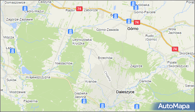 mapa Brzechów, Brzechów na mapie Targeo
