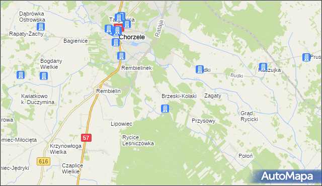 mapa Brzeski-Kołaki, Brzeski-Kołaki na mapie Targeo