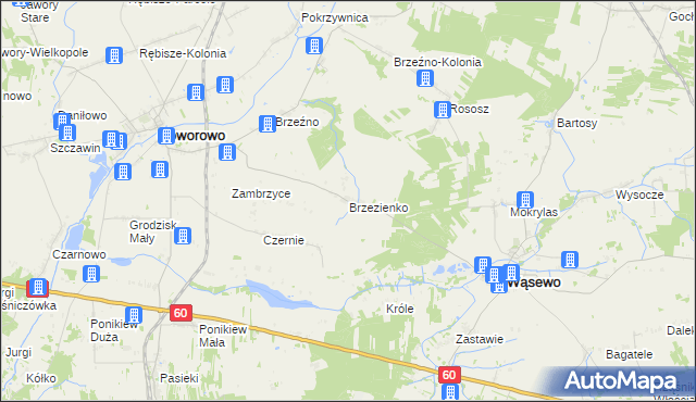 mapa Brzezienko, Brzezienko na mapie Targeo