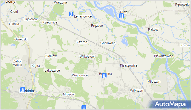 mapa Brzezinka Średzka, Brzezinka Średzka na mapie Targeo