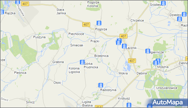 mapa Brzeźnica gmina Biała, Brzeźnica gmina Biała na mapie Targeo