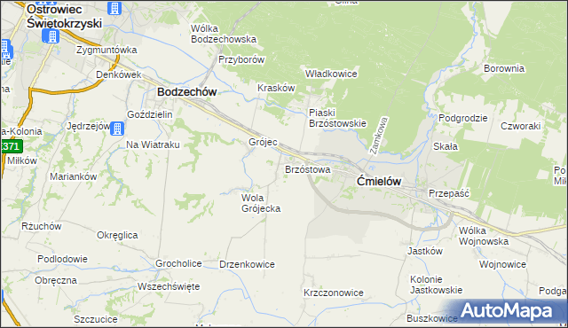 mapa Brzóstowa, Brzóstowa na mapie Targeo