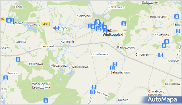 mapa Brzóstownia, Brzóstownia na mapie Targeo