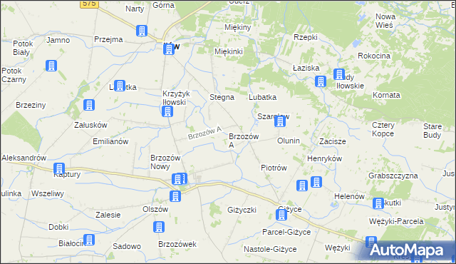 mapa Brzozów A, Brzozów A na mapie Targeo