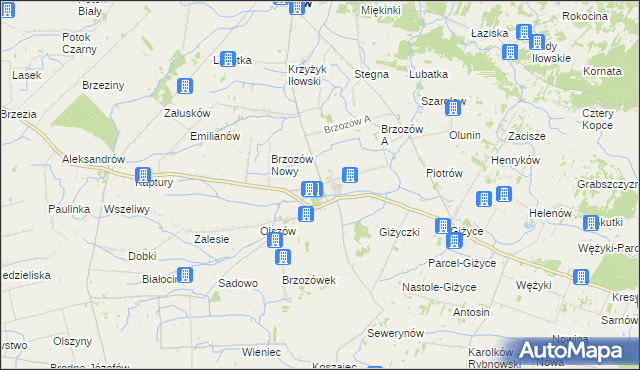 mapa Brzozów Stary, Brzozów Stary na mapie Targeo