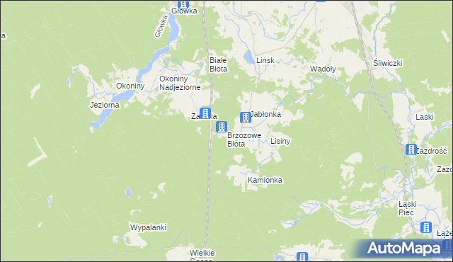 mapa Brzozowe Błota, Brzozowe Błota na mapie Targeo