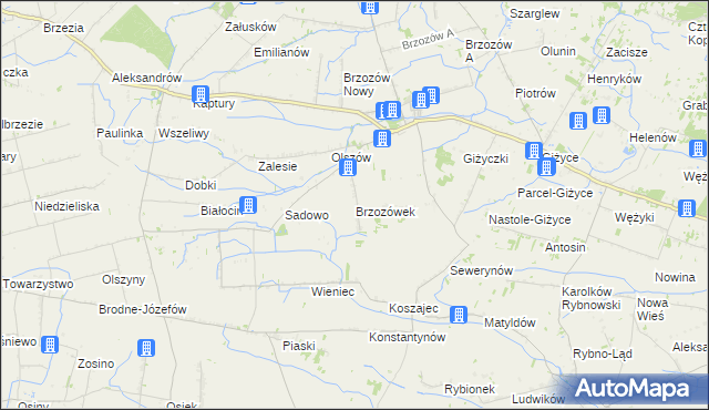 mapa Brzozówek, Brzozówek na mapie Targeo