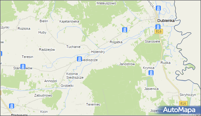 mapa Brzozowiec gmina Dubienka, Brzozowiec gmina Dubienka na mapie Targeo