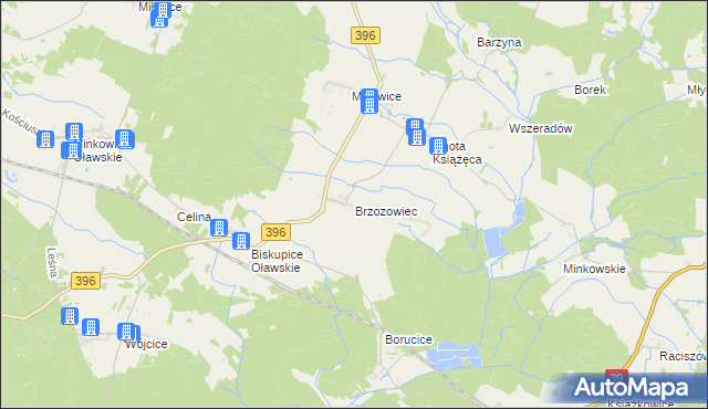 mapa Brzozowiec gmina Namysłów, Brzozowiec gmina Namysłów na mapie Targeo