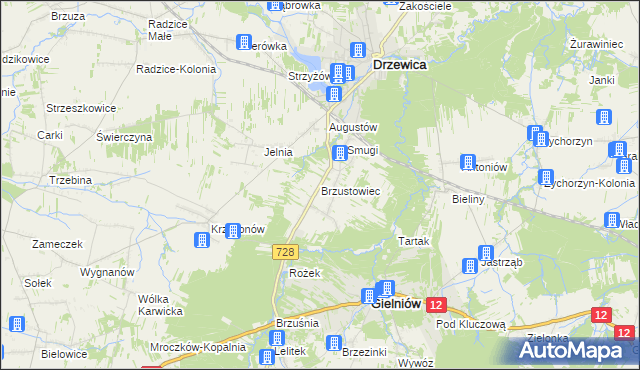 mapa Brzustowiec, Brzustowiec na mapie Targeo