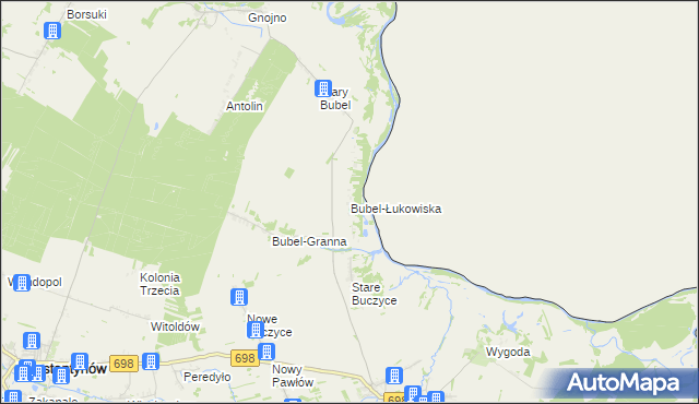 mapa Bubel-Łukowiska, Bubel-Łukowiska na mapie Targeo