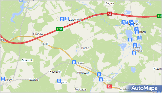 mapa Bucze gmina Lubrza, Bucze gmina Lubrza na mapie Targeo