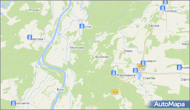 mapa Buczków gmina Nowa Sól, Buczków gmina Nowa Sól na mapie Targeo