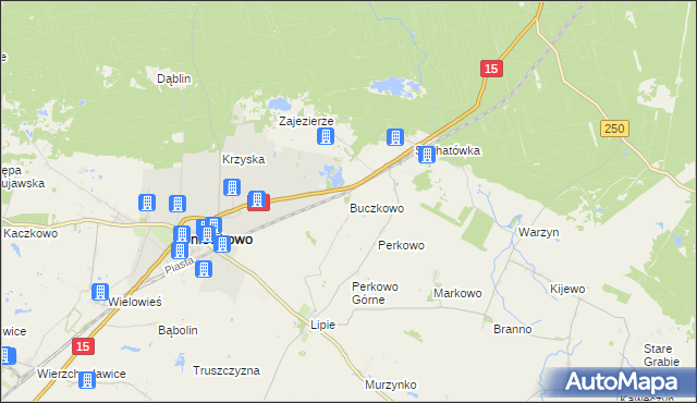 mapa Buczkowo gmina Gniewkowo, Buczkowo gmina Gniewkowo na mapie Targeo