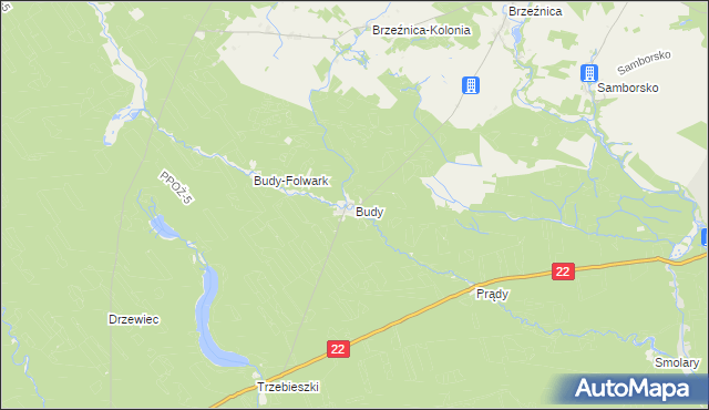 mapa Budy gmina Jastrowie, Budy gmina Jastrowie na mapie Targeo