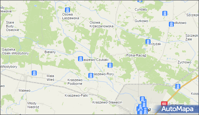 mapa Budy Kraszewskie, Budy Kraszewskie na mapie Targeo