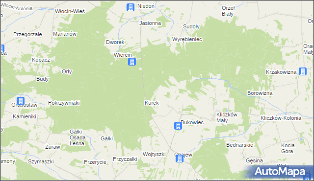 mapa Bugaj gmina Brąszewice, Bugaj gmina Brąszewice na mapie Targeo