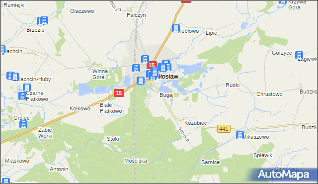 mapa Bugaj gmina Miłosław, Bugaj gmina Miłosław na mapie Targeo