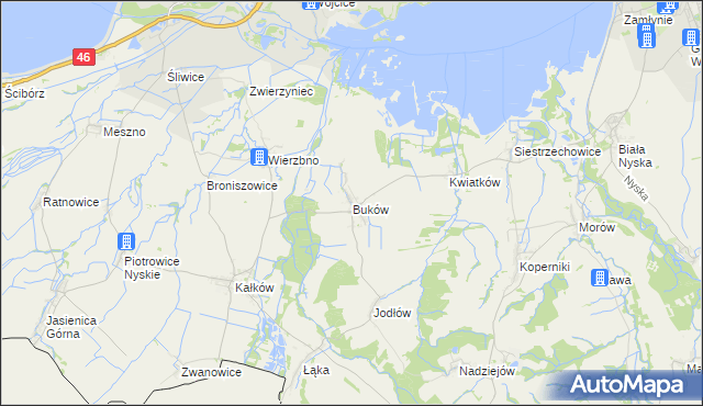 mapa Buków gmina Otmuchów, Buków gmina Otmuchów na mapie Targeo