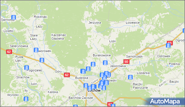 mapa Burakowskie, Burakowskie na mapie Targeo