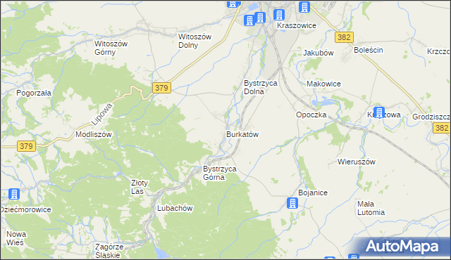 mapa Burkatów, Burkatów na mapie Targeo