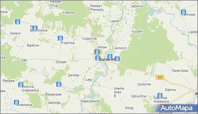 mapa Burzenin, Burzenin na mapie Targeo