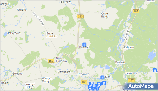 mapa Buślary, Buślary na mapie Targeo