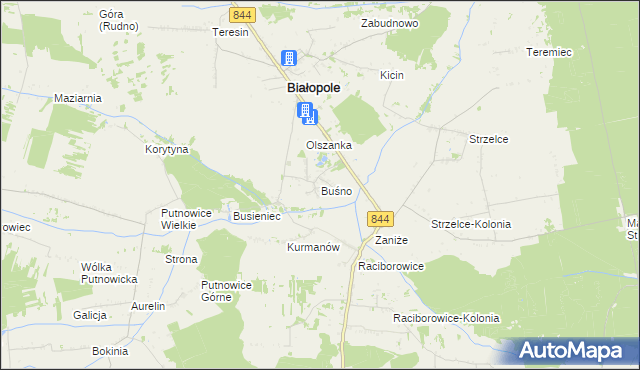 mapa Buśno, Buśno na mapie Targeo