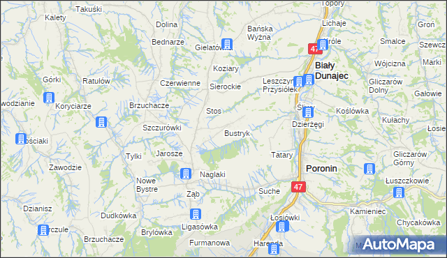 mapa Bustryk, Bustryk na mapie Targeo