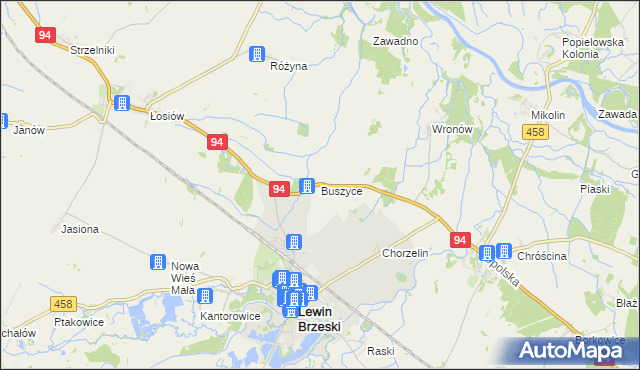 mapa Buszyce gmina Lewin Brzeski, Buszyce gmina Lewin Brzeski na mapie Targeo