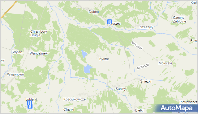 mapa Bystre gmina Boćki, Bystre gmina Boćki na mapie Targeo