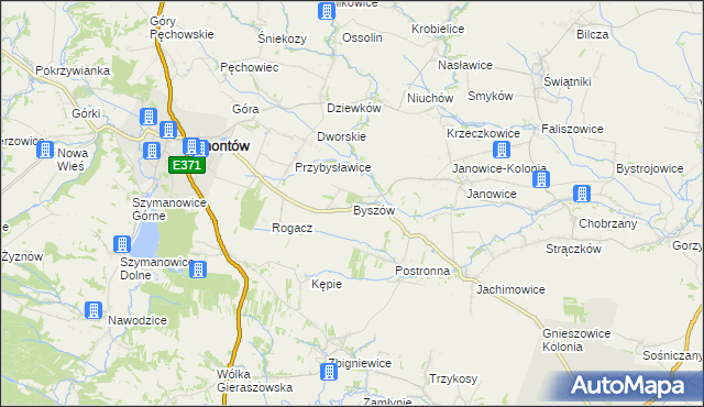 mapa Byszów, Byszów na mapie Targeo