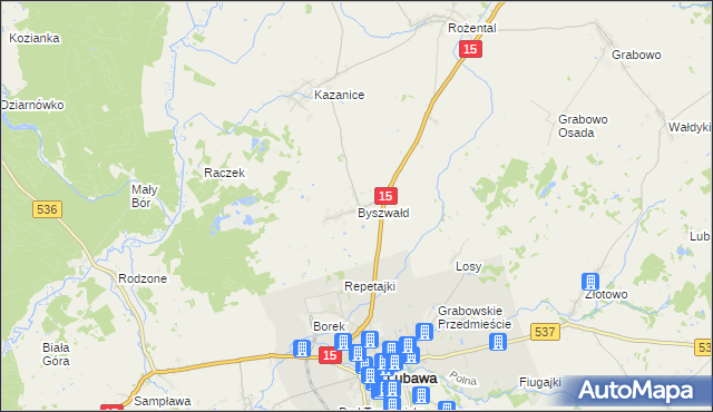 mapa Byszwałd, Byszwałd na mapie Targeo