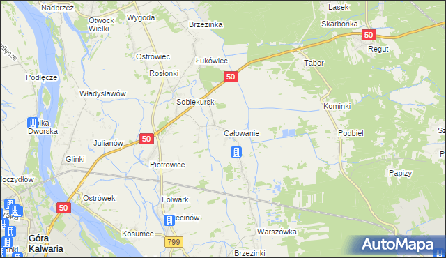 mapa Całowanie, Całowanie na mapie Targeo