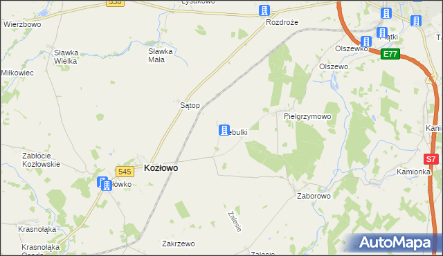 mapa Cebulki, Cebulki na mapie Targeo