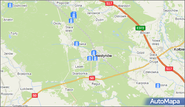 mapa Celestynów powiat otwocki, Celestynów powiat otwocki na mapie Targeo