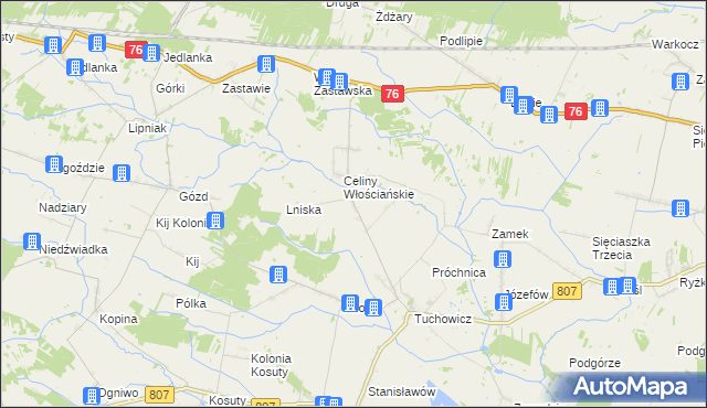 mapa Celiny Szlacheckie, Celiny Szlacheckie na mapie Targeo