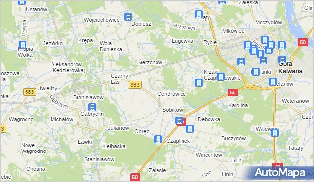 mapa Cendrowice, Cendrowice na mapie Targeo