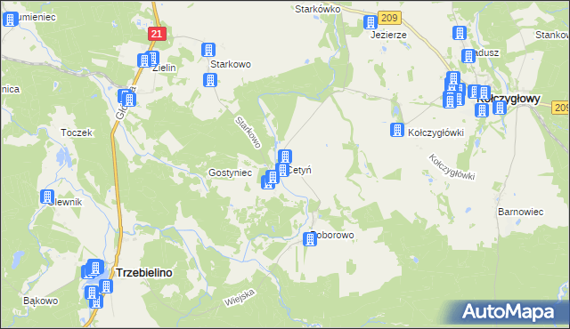 mapa Cetyń, Cetyń na mapie Targeo