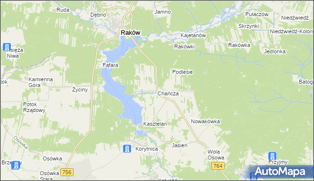 mapa Chańcza, Chańcza na mapie Targeo