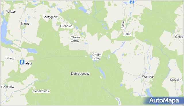 mapa Chełm Dolny, Chełm Dolny na mapie Targeo