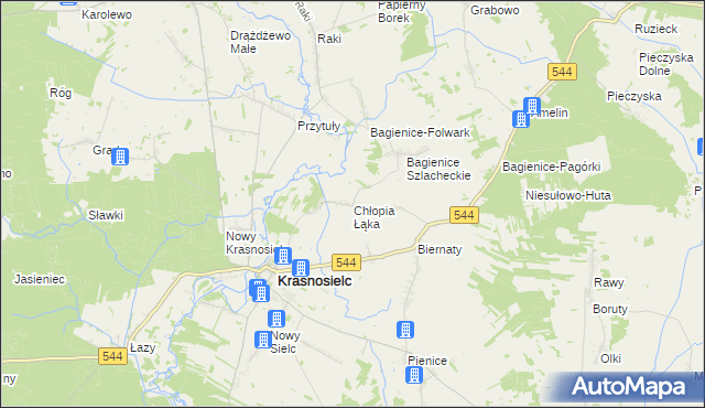 mapa Chłopia Łąka, Chłopia Łąka na mapie Targeo