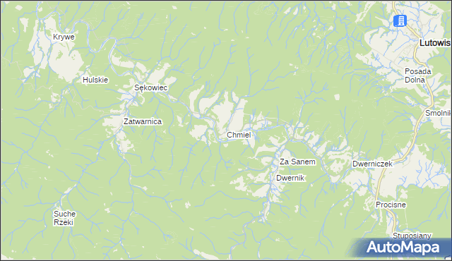 mapa Chmiel, Chmiel na mapie Targeo