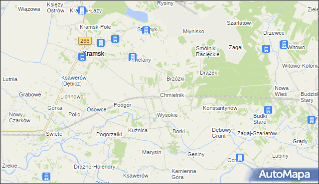 mapa Chmielnik gmina Kramsk, Chmielnik gmina Kramsk na mapie Targeo